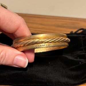 Vintage Chanel gold bangle with rope detail